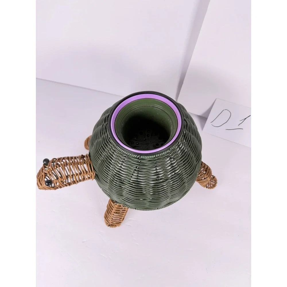 Woven‎ Turtle Planter Holder Decorative Garden Decor